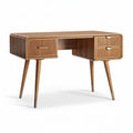 Wooden writing desk with two drawers and ribbed design 120 x 60 x 75cm