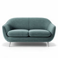 Fabric upholstered modern sofa with metal legs in teal 180 x 85 x 75cm
