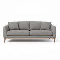 Modern grey fabric sofa with wooden legs 200 x 90 x 85cm