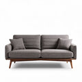 Mid-century modern fabric sofa with wooden legs in gray color 175 x 85 x 85cm