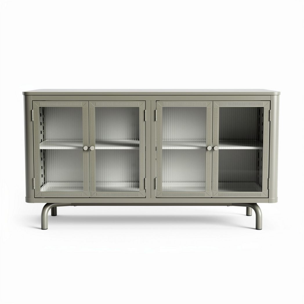 Metal storage cabinet with glass doors for living room 100 x 40 x 70cm